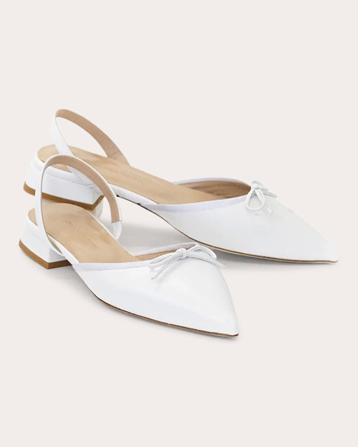Yona Leather Pointed-Toe Slingback