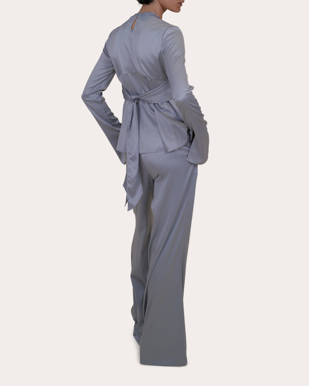 Elowen Satin Gathered Crossover Top