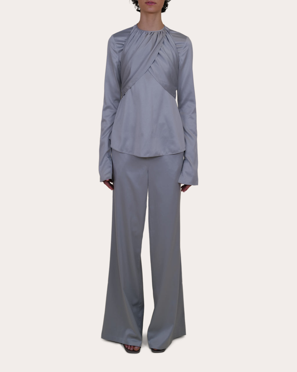 Emory Satin High-Rise Trousers