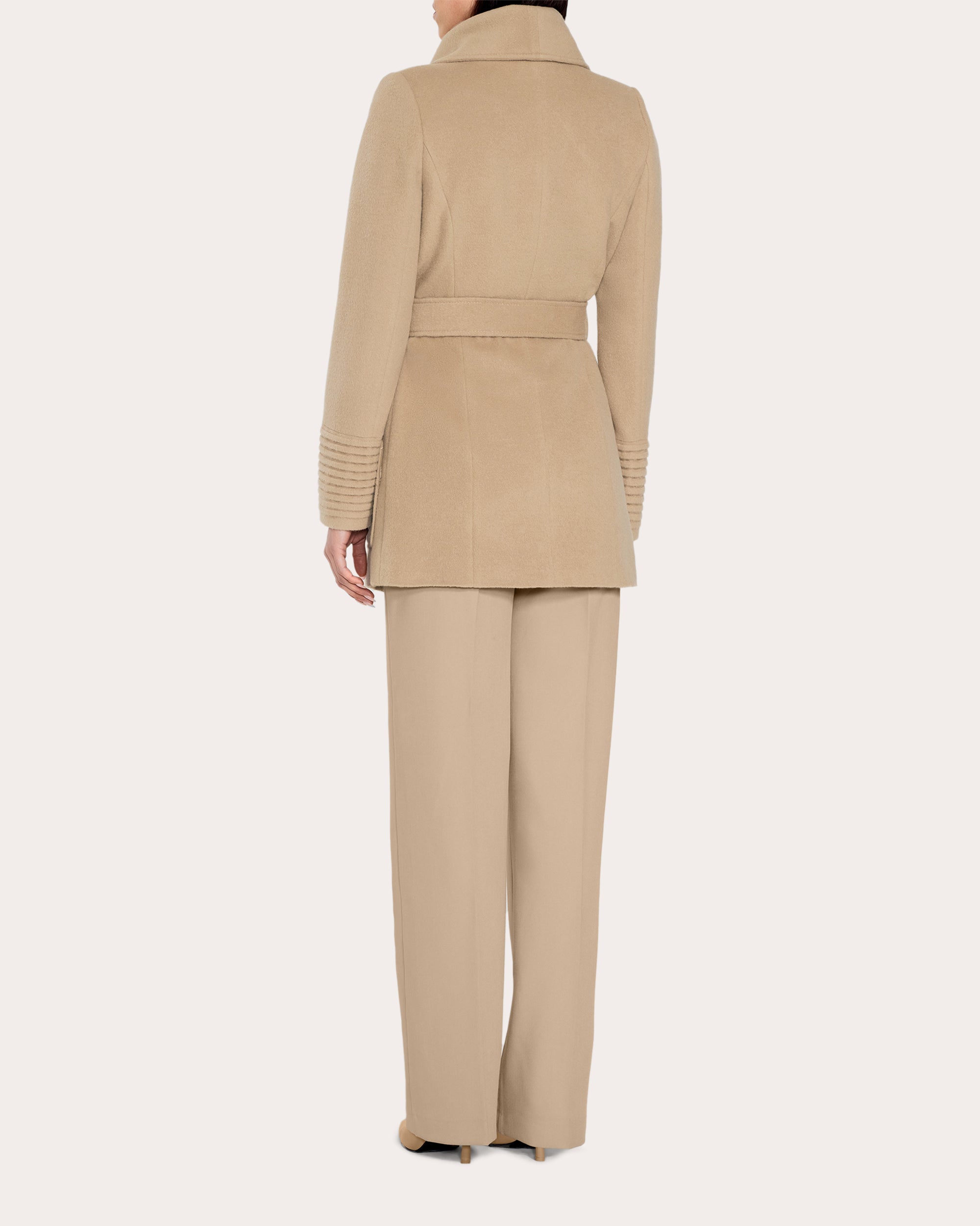 Wide-Collar Wrap Coat