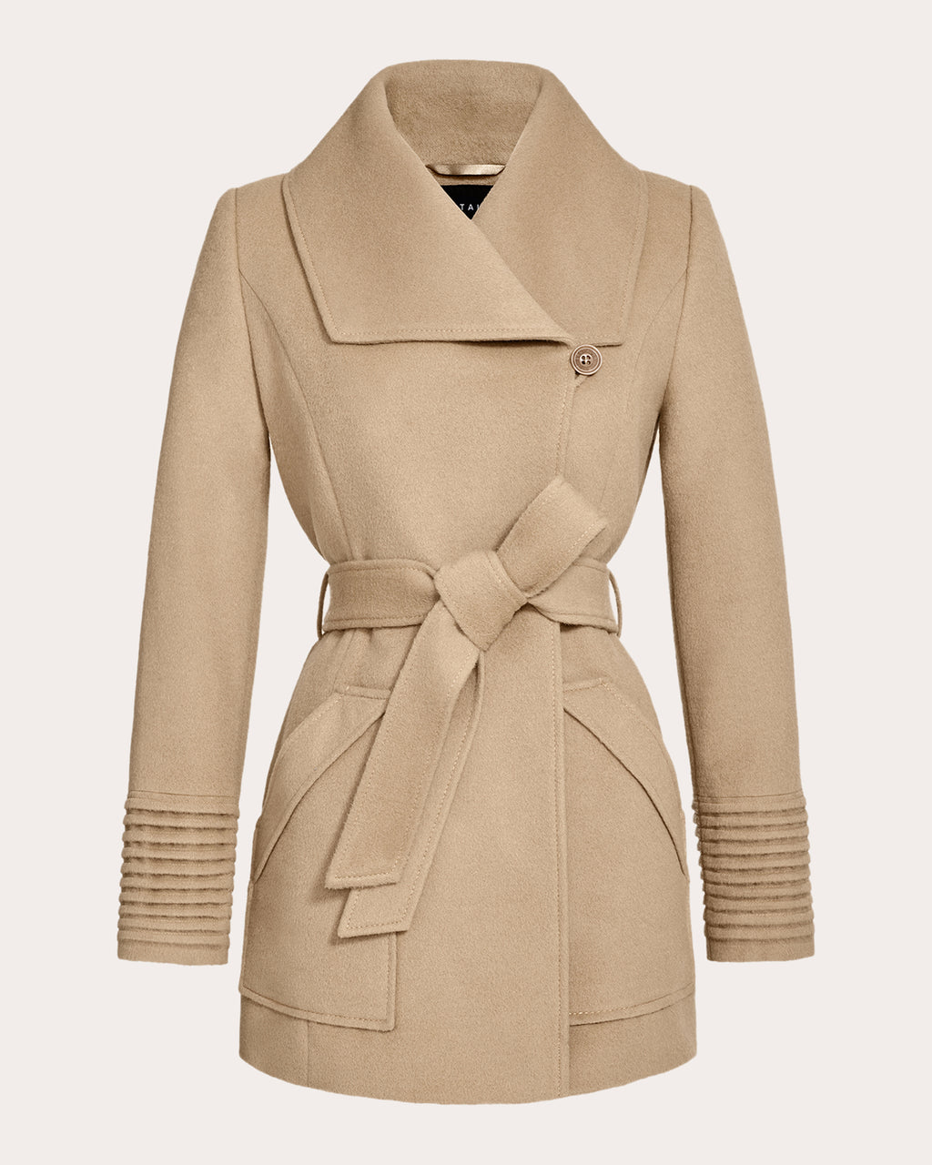 Wide-Collar Wrap Coat