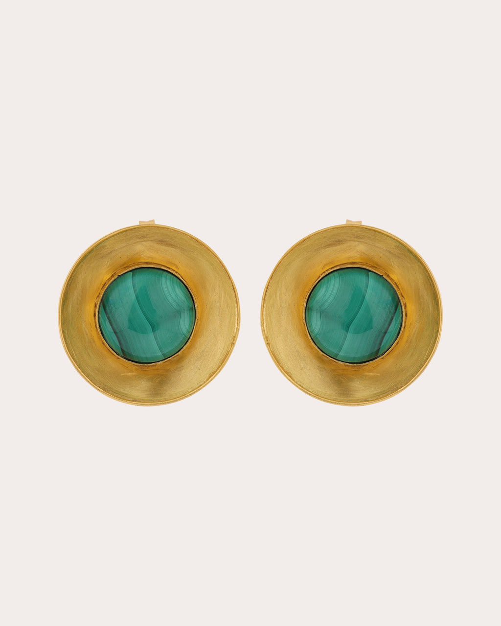 Malachite Cyclo Stud Earrings