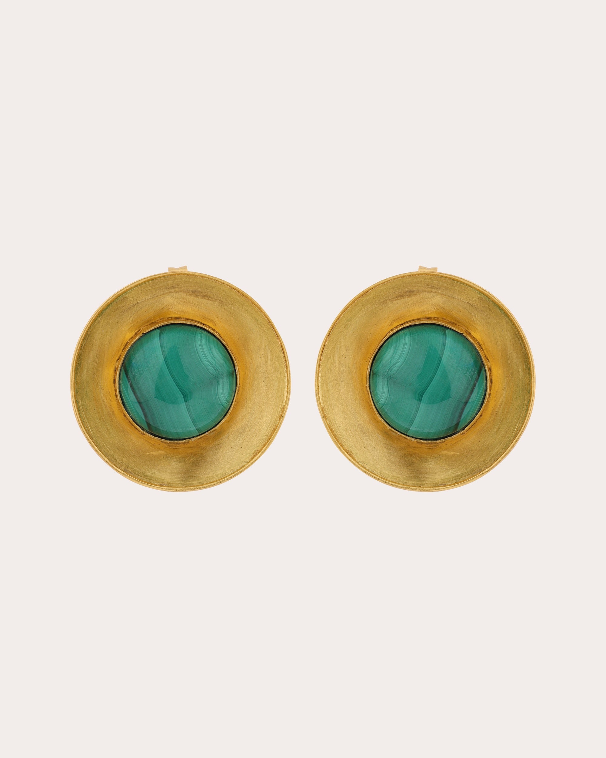 Malachite Cyclo Stud Earrings