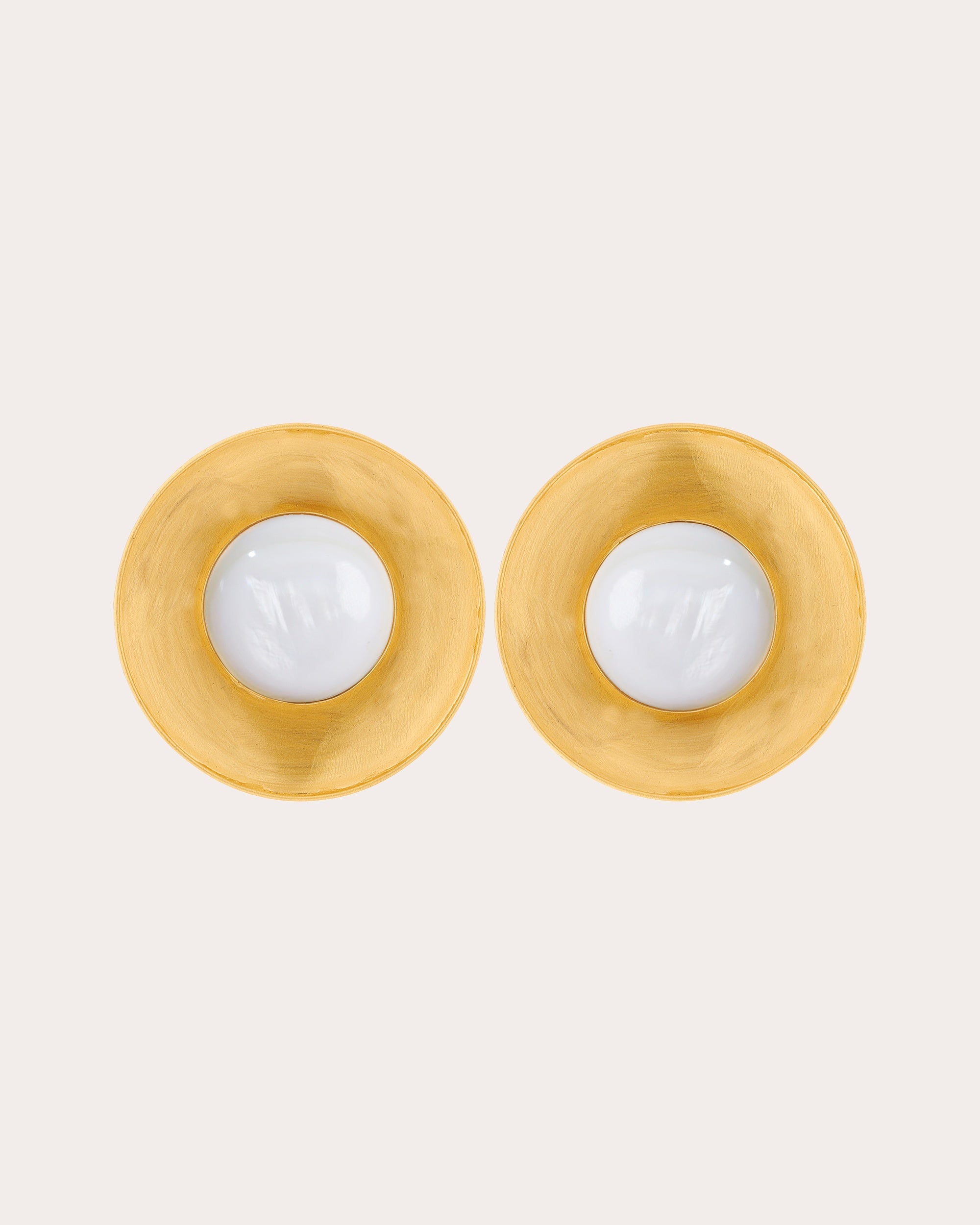 Moonstone Cyclo Stud Earrings