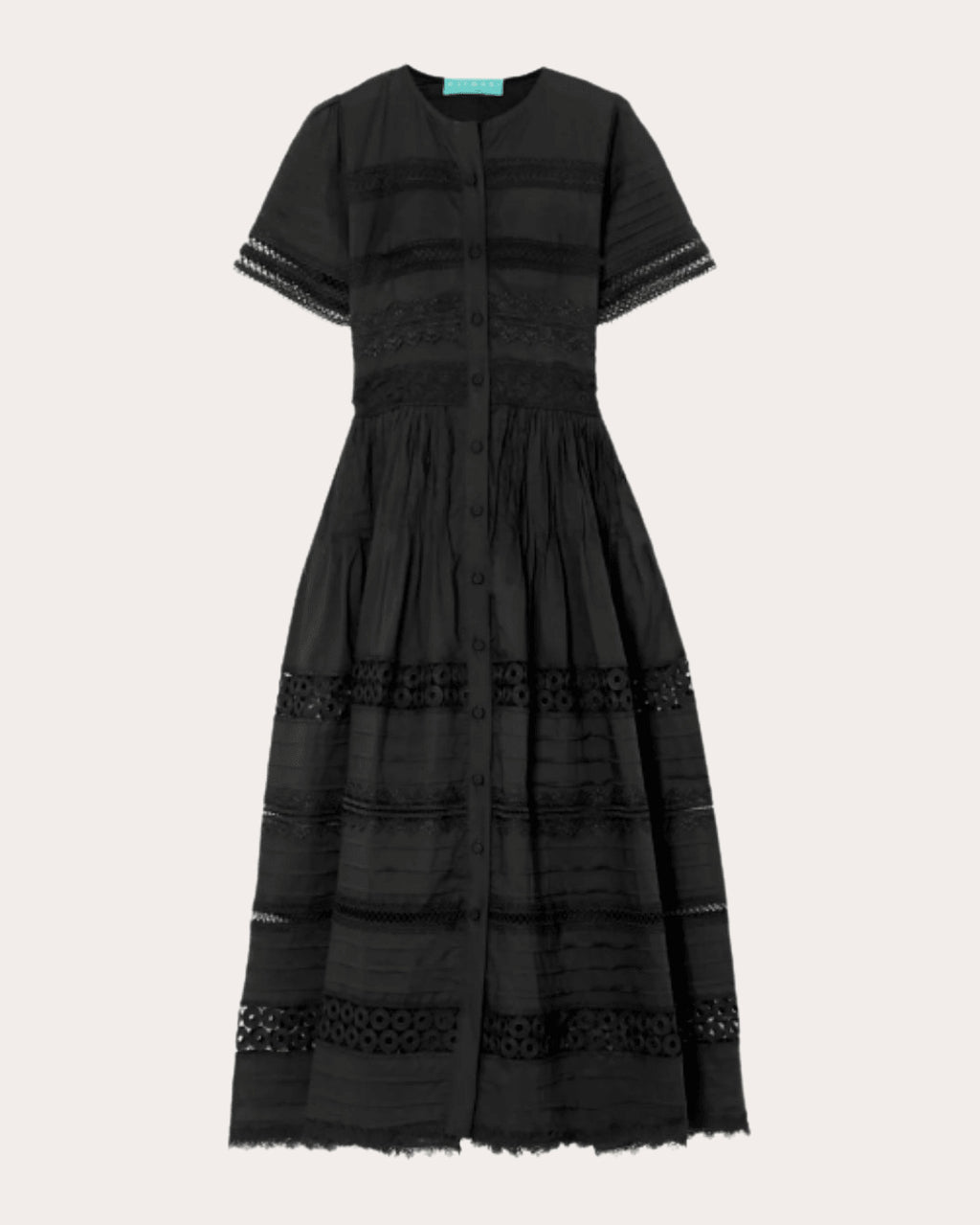 Camila Crochet Lace Pintucked Midi Dress
