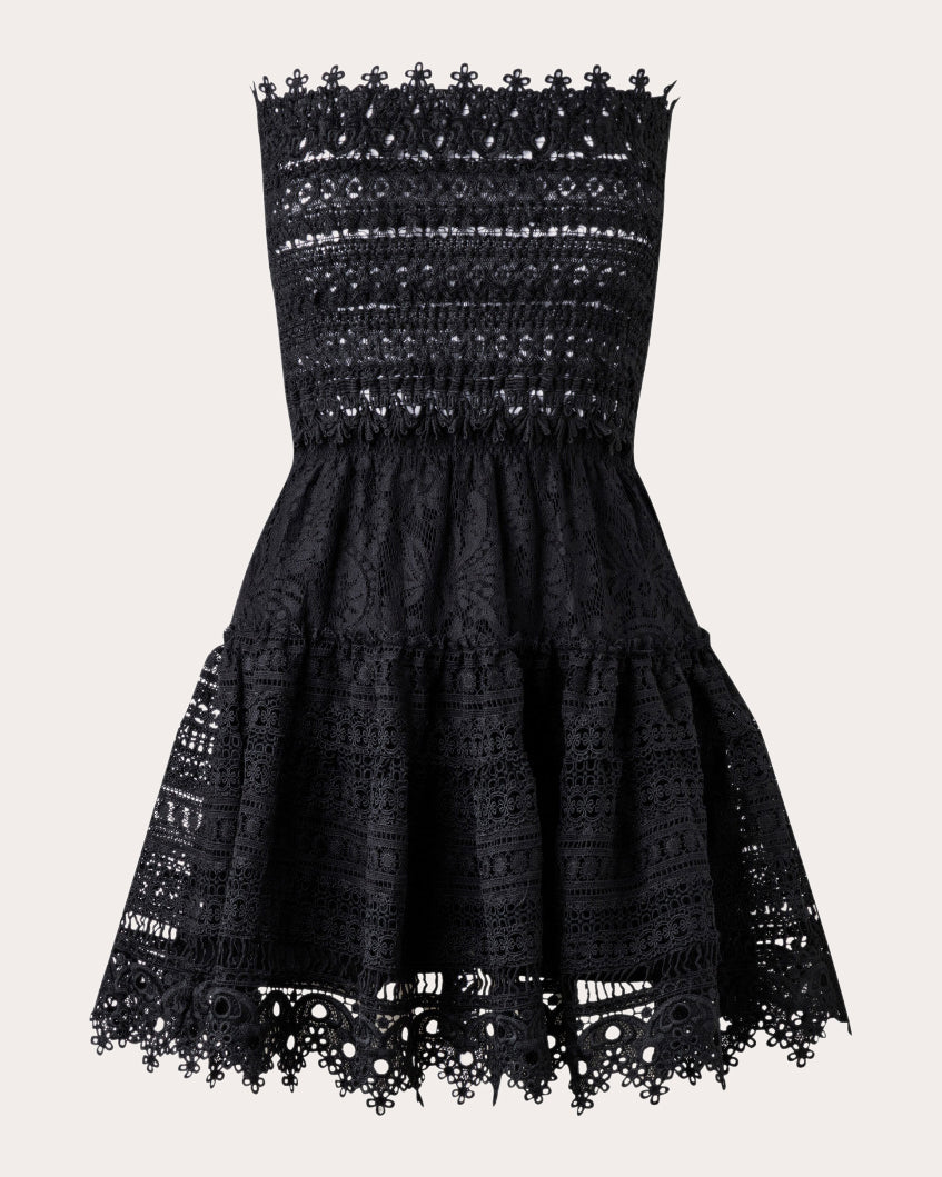 Vallarta Floral Lace Strapless Mini Dress