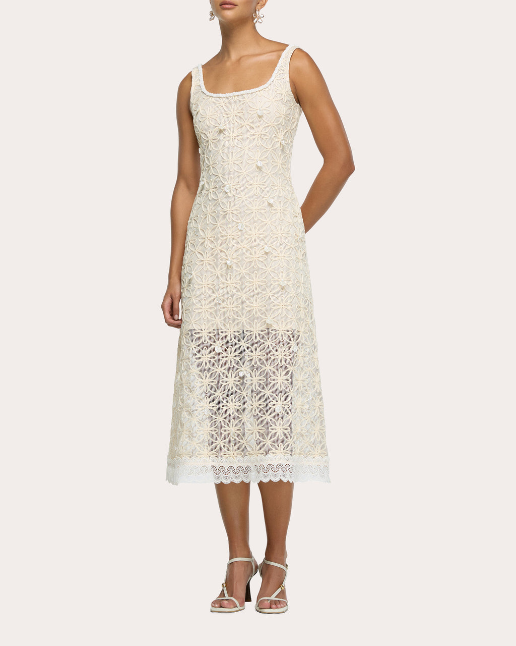 Ophelia Floral Crochet Midi Dress