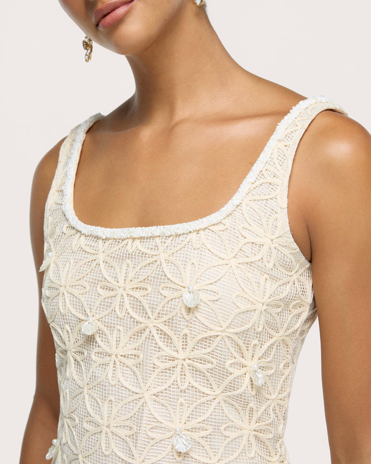 Ophelia Floral Crochet Midi Dress