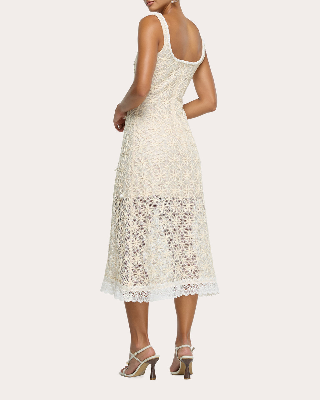 Ophelia Floral Crochet Midi Dress