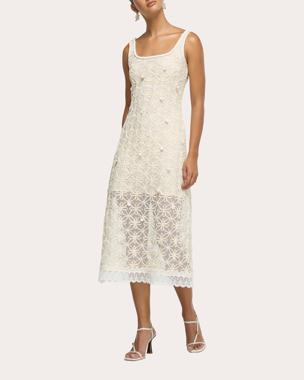 Ophelia Floral Crochet Midi Dress