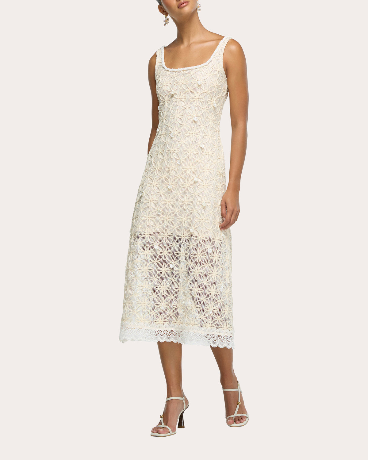 Ophelia Floral Crochet Midi Dress