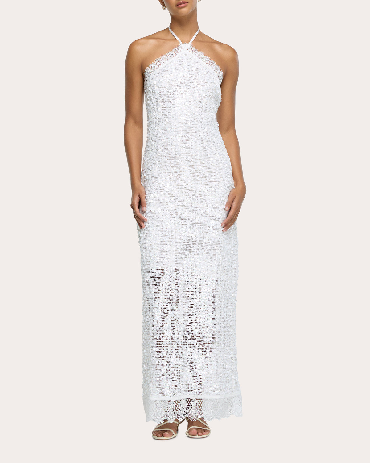 Blair Sequin Mesh Halter Maxi Dress