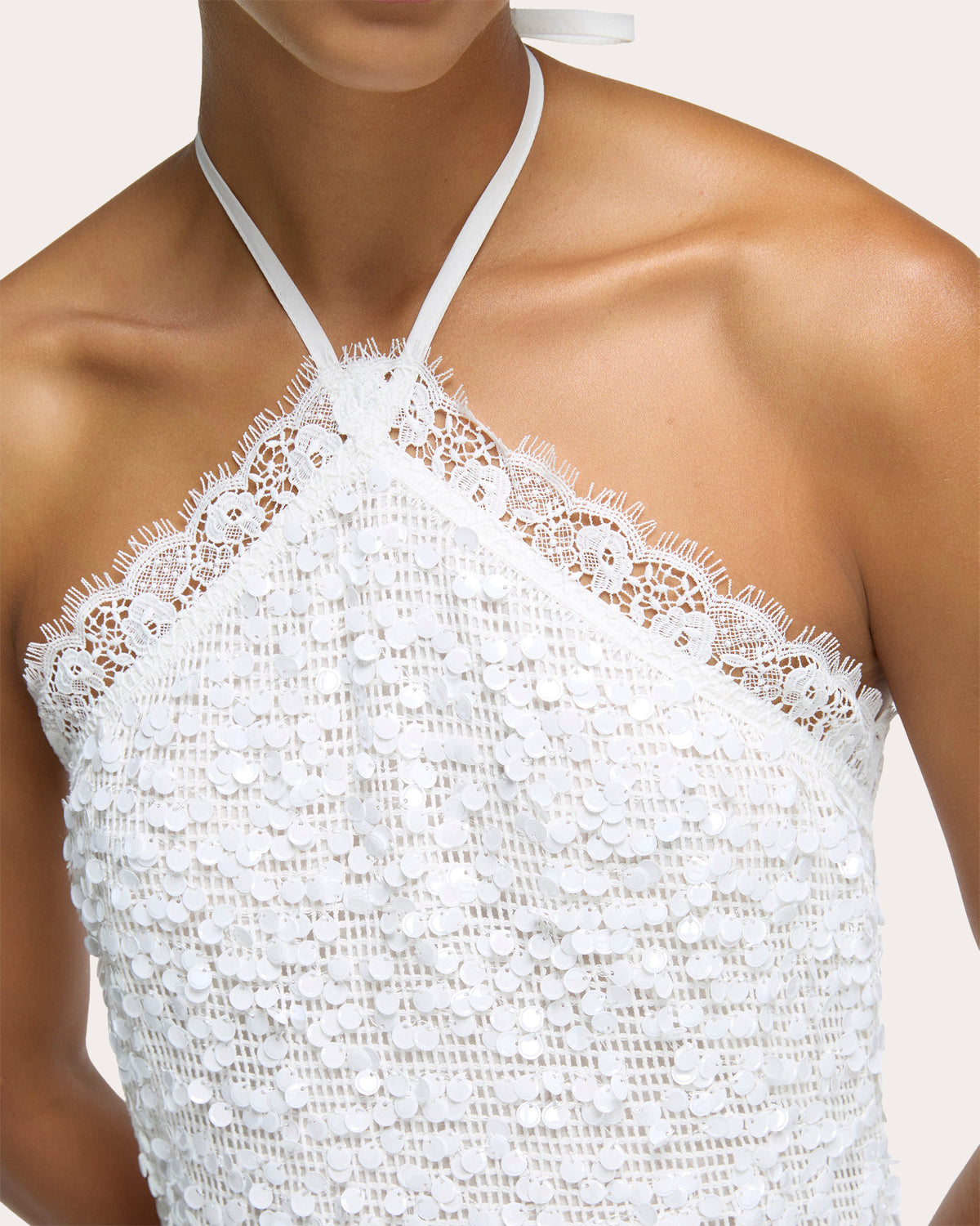 Blair Sequin Mesh Halter Maxi Dress