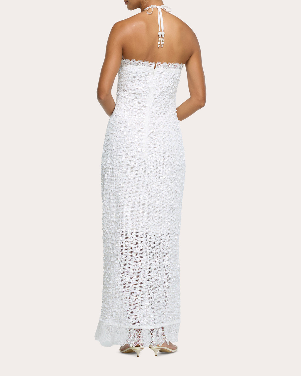 Blair Sequin Mesh Halter Maxi Dress