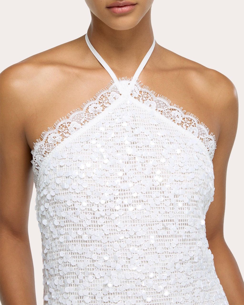 Blair Sequin Mesh Halter Maxi Dress