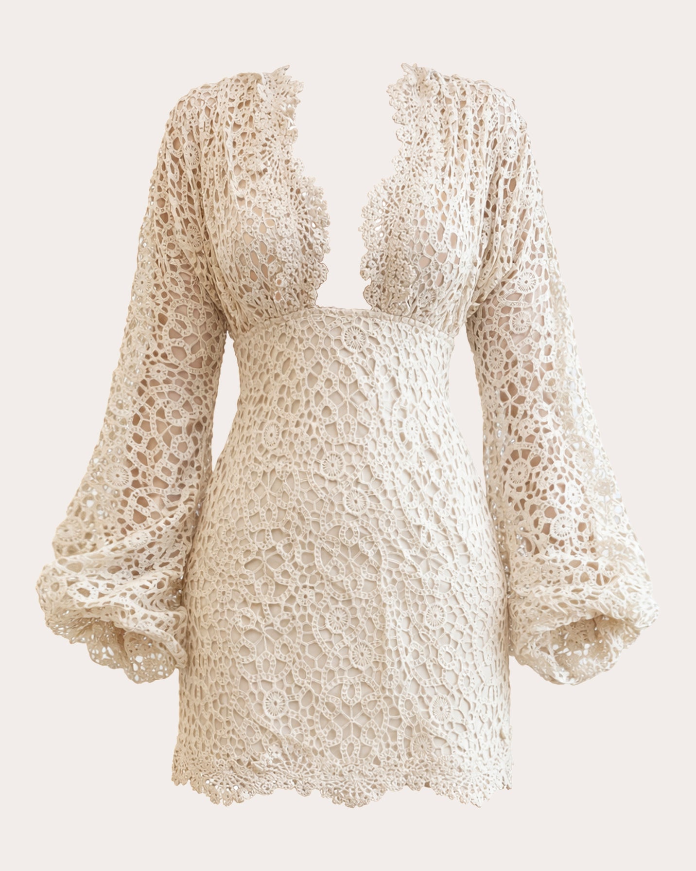 long sleeve lace corset mini dress in ivory Andrea Iyamah Women's Dani Mini Lace Dress - Ivory
