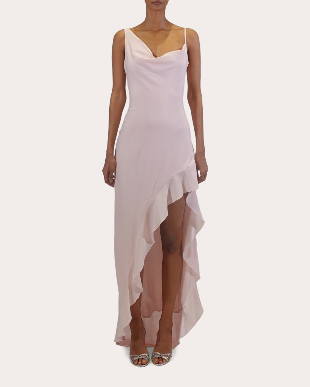 Daphne Asymmetric Draped Stretch-Charmeuse Gown
