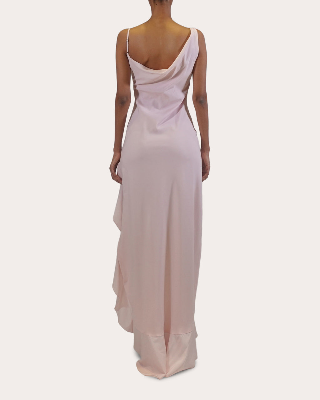 Daphne Asymmetric Draped Stretch-Charmeuse Gown