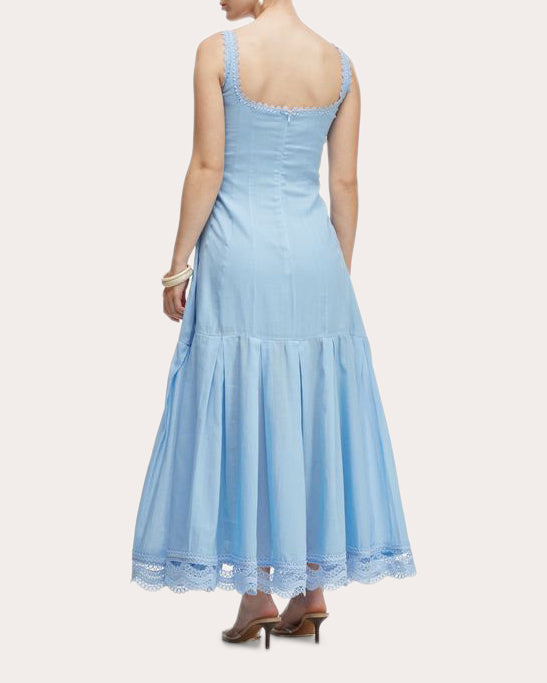 Despertar Embroidered Cotton Drop-Waist Maxi Dress