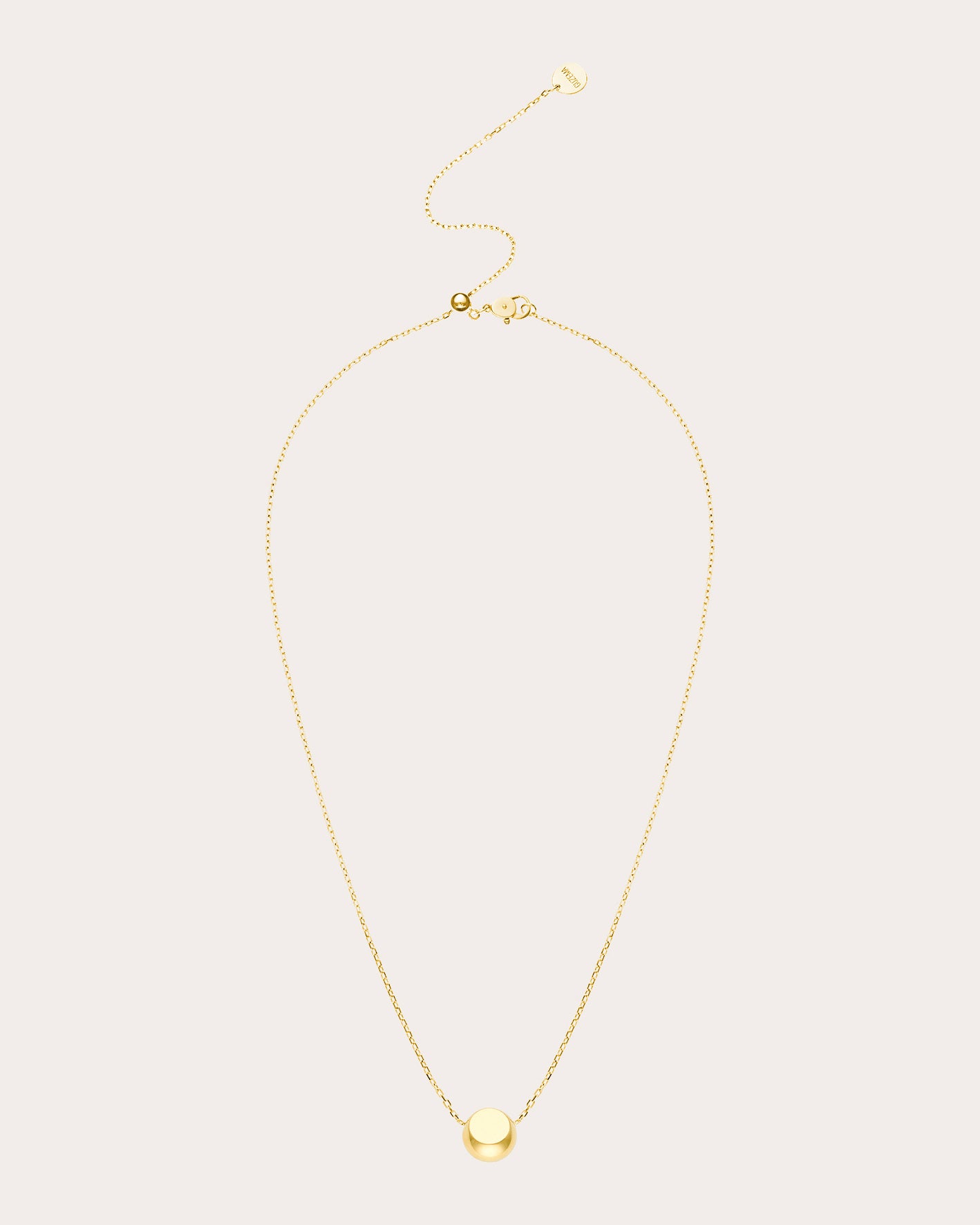 18k Gold Semi-Orb Pendant Necklace