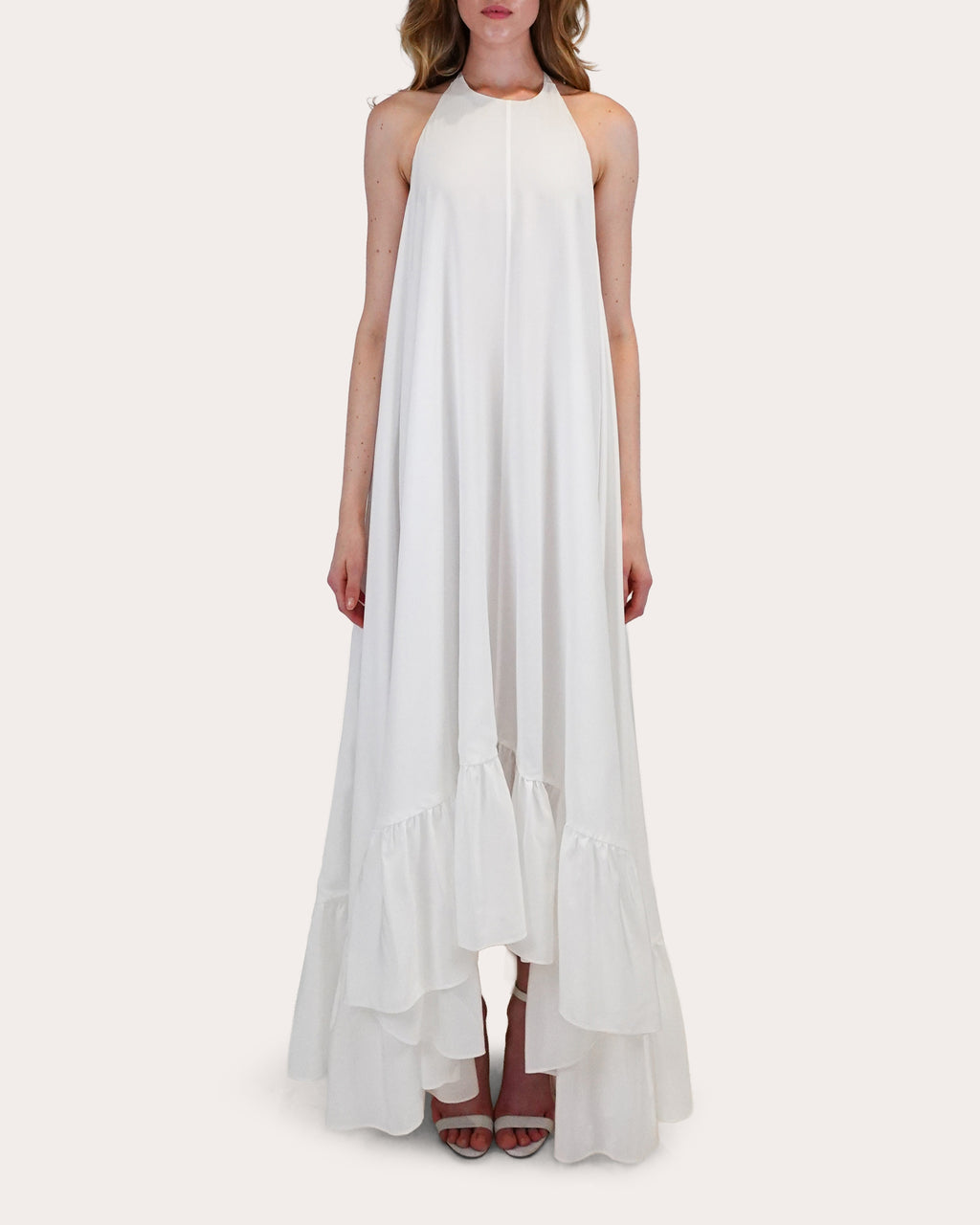 Sadie Silk Crepe Halter Gown