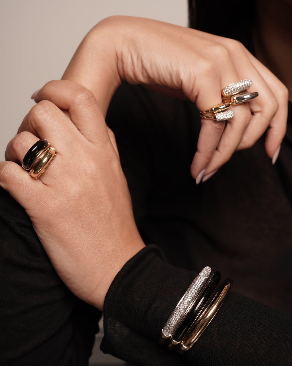 Diamond & 18k Gold Luna Pavé Cuff Bracelet