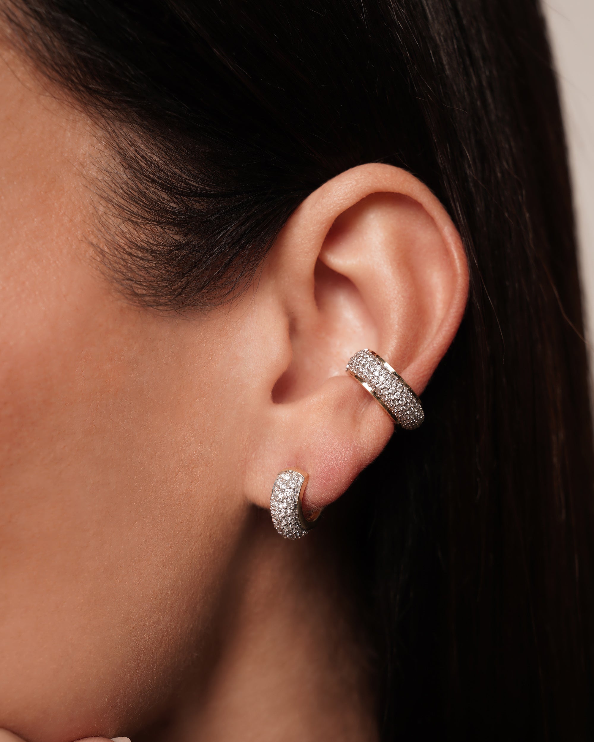 Diamond & 18k Gold Luna Pavé Ear Cuff