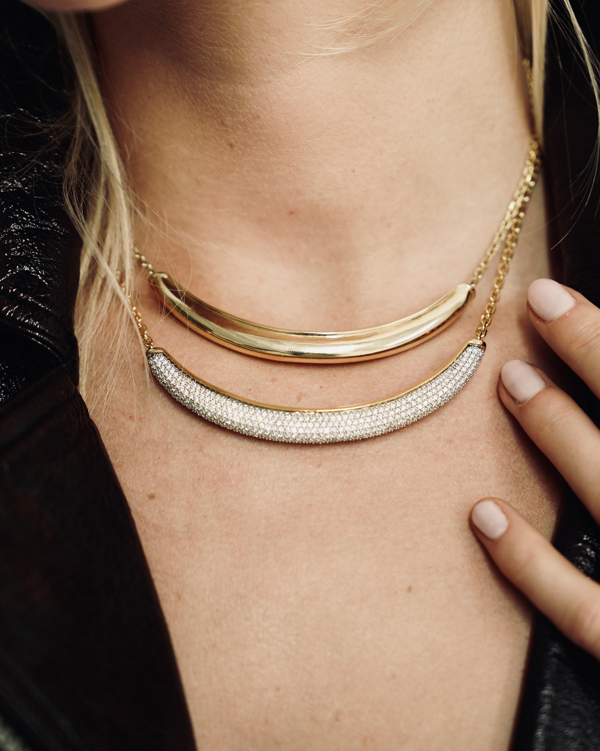 18k Gold Luna Bar Necklace