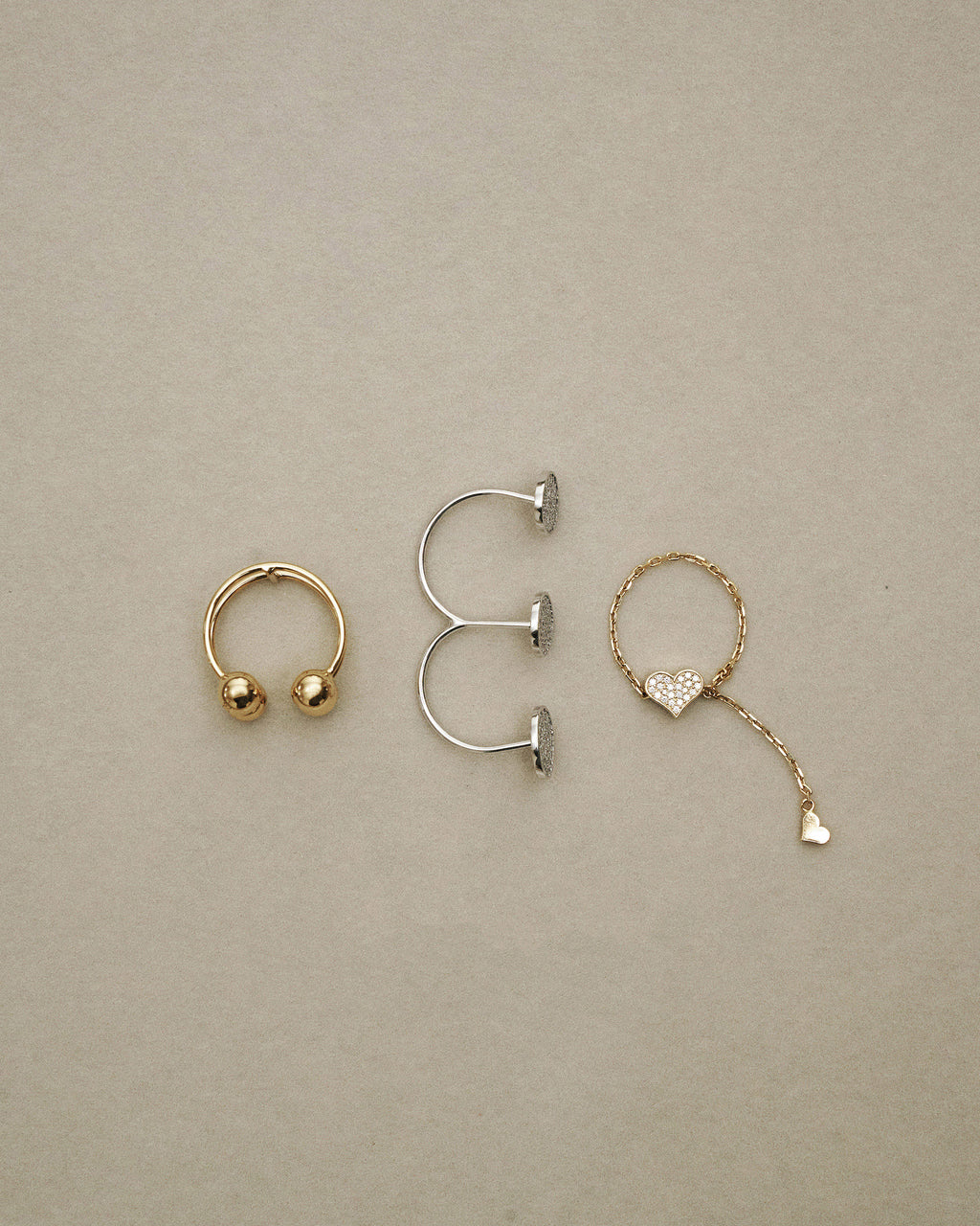 18k Gold Tetra Orb Ring