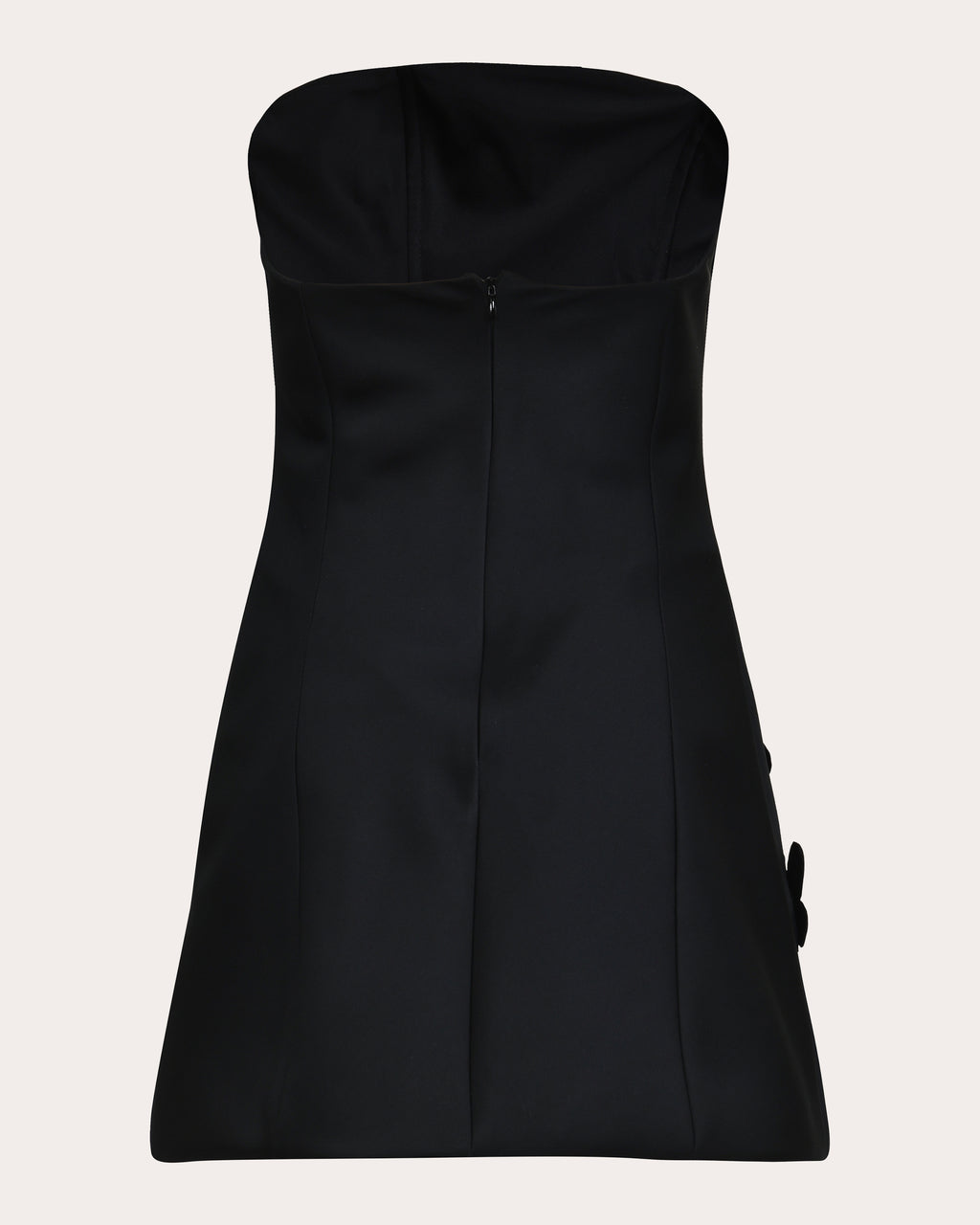Dark Bouquet Silk Floral Appliqué Mini Dress
