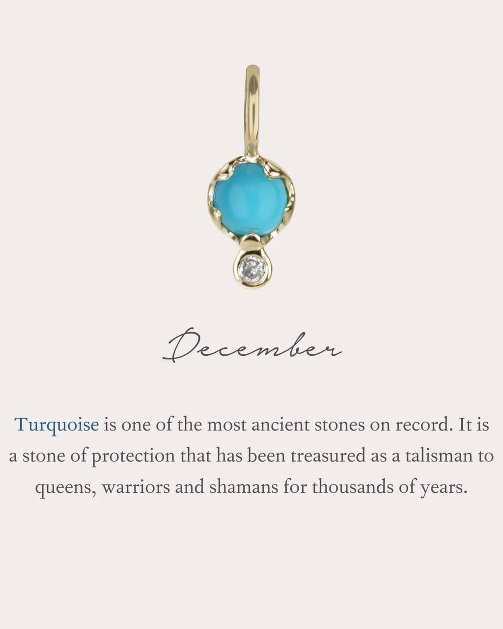 Turquoise & Diamond Birthstone Amulet