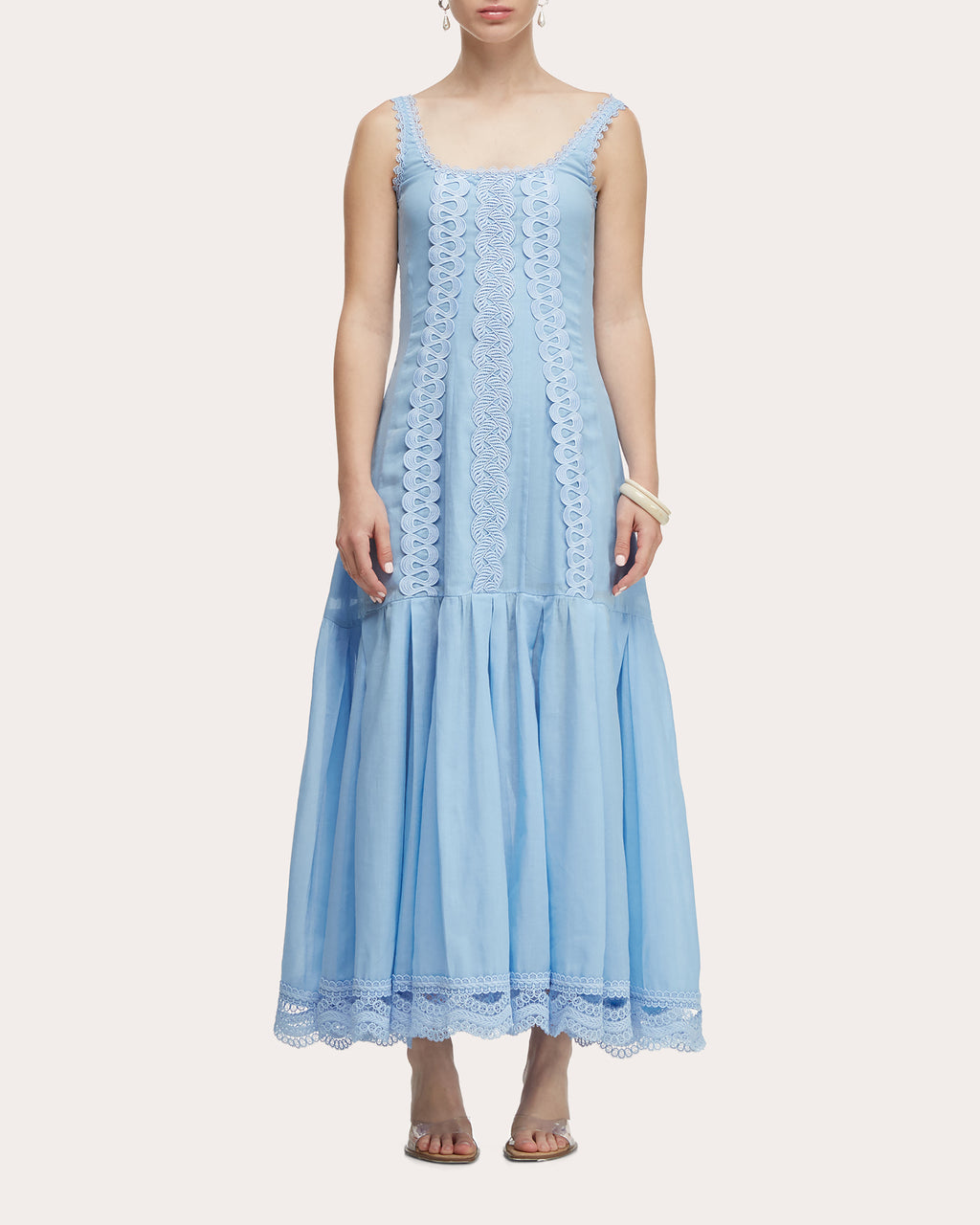 Despertar Embroidered Cotton Drop-Waist Maxi Dress