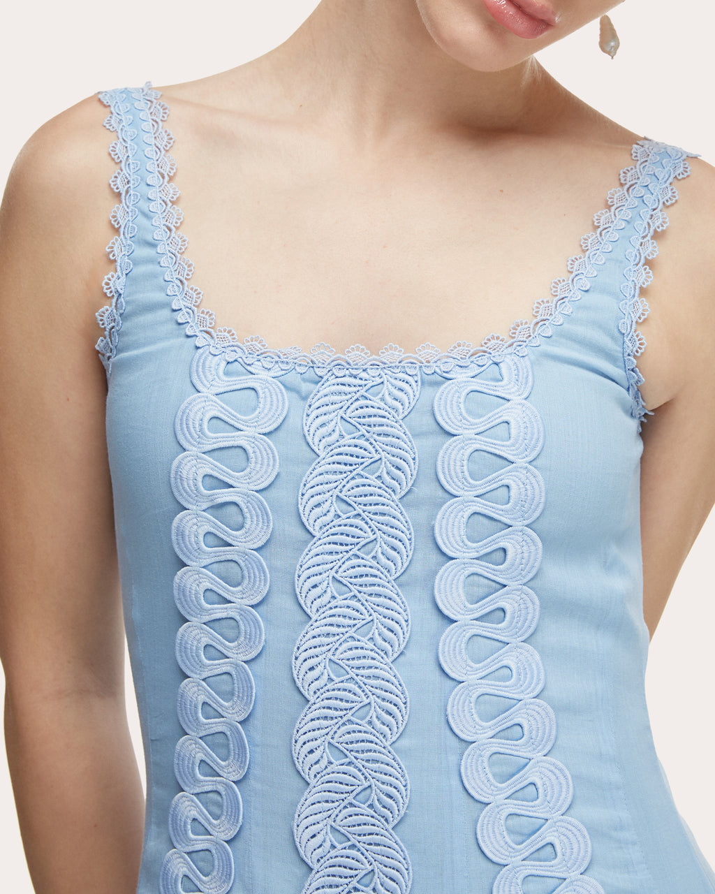 Despertar Embroidered Cotton Drop-Waist Maxi Dress