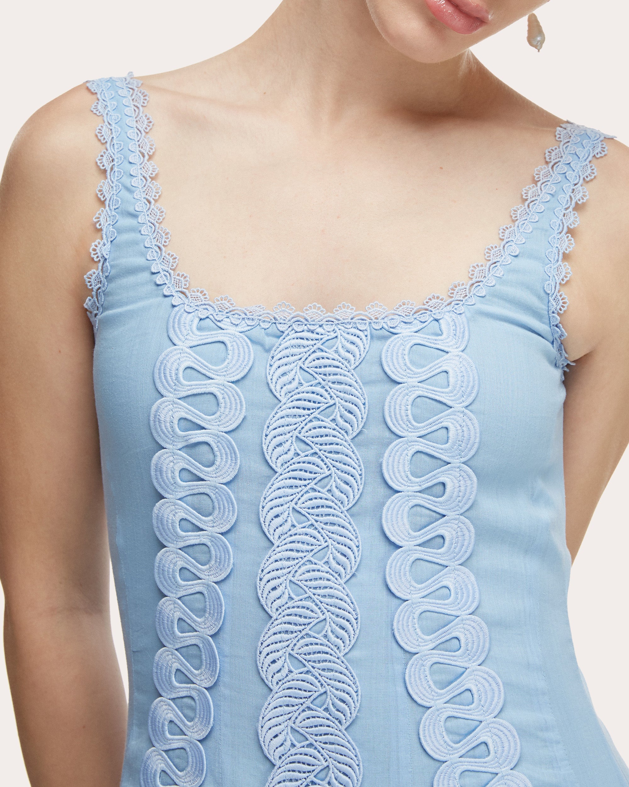 Despertar Embroidered Cotton Drop-Waist Maxi Dress