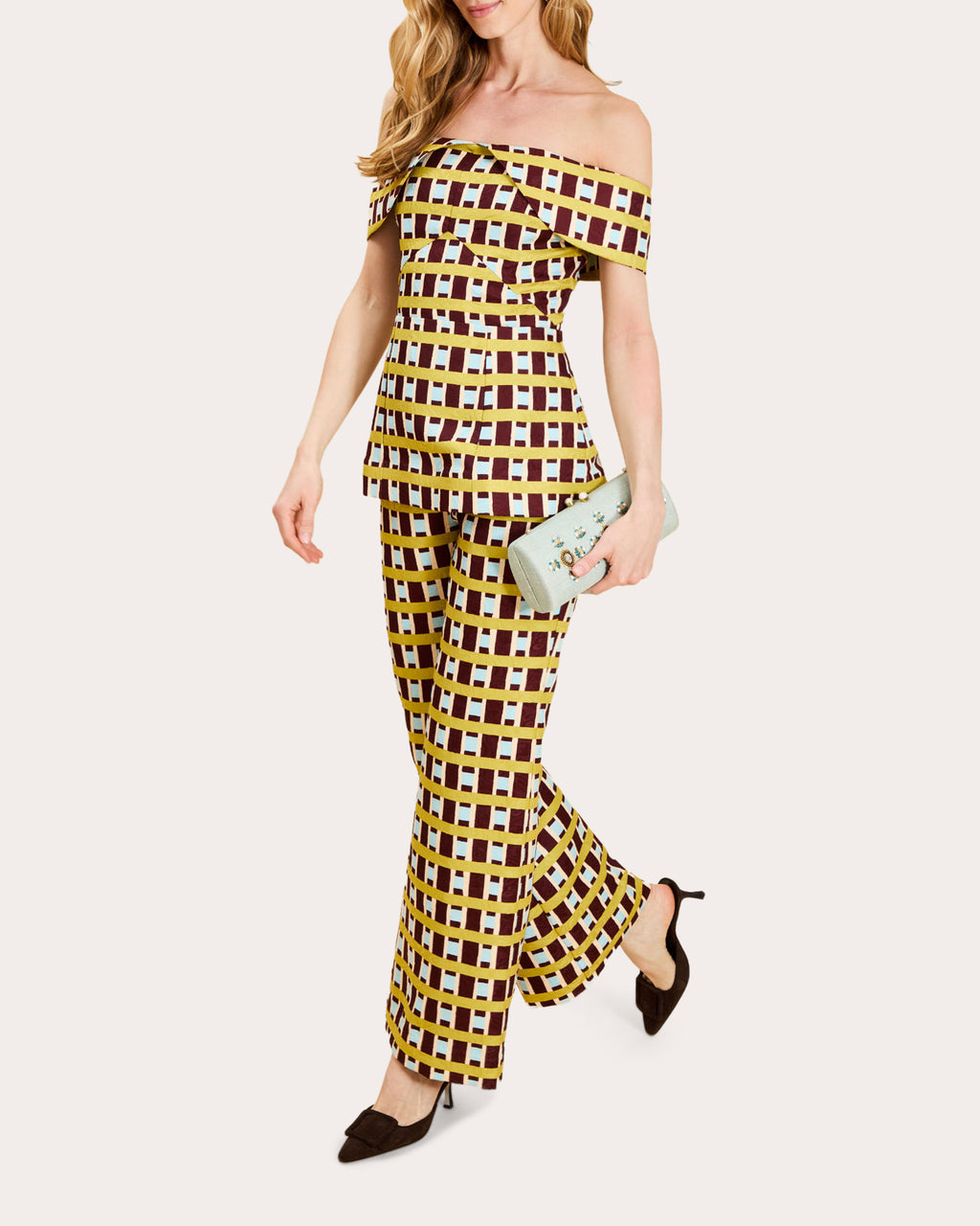 Friday Gingham Wide-Leg Pants