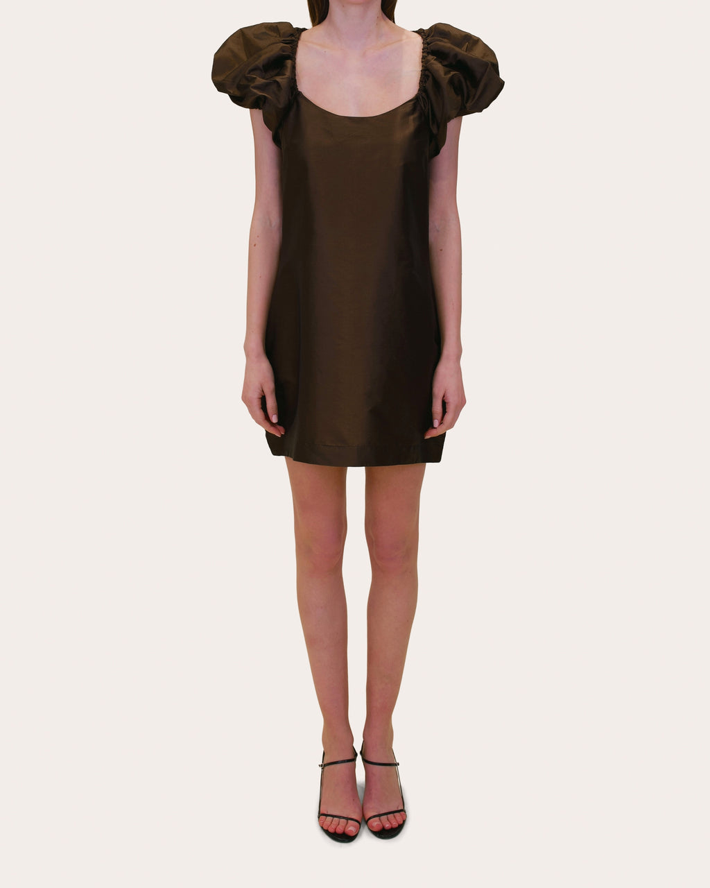 Drea Taffeta Puff-Sleeve Mini Dress