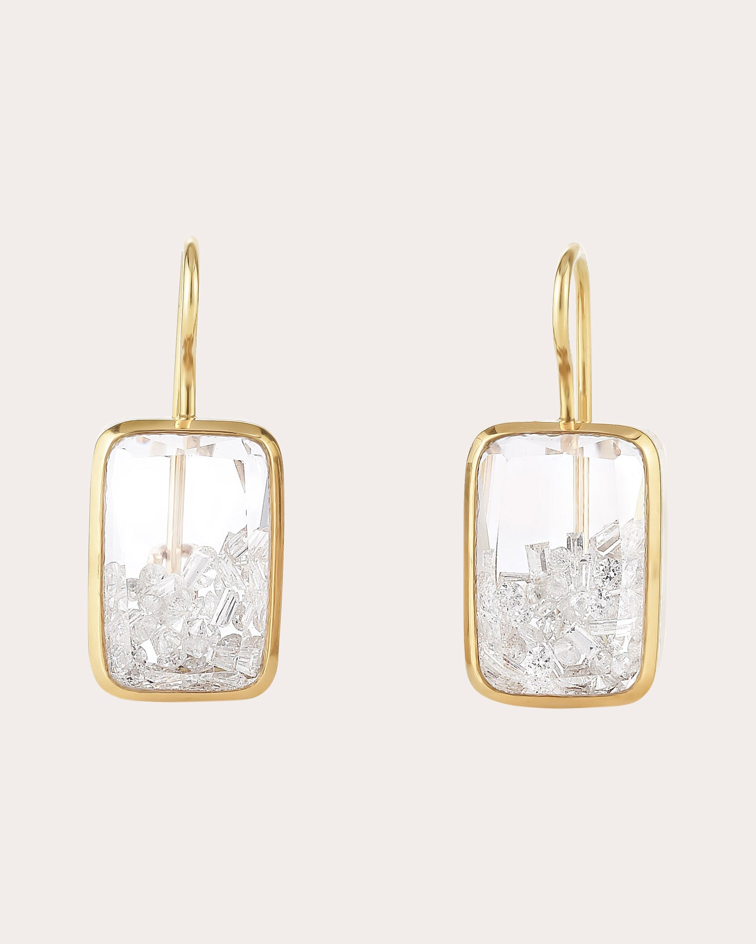Petite Ten Fourteen 18K Gold Crystal and Diamond Shaker Earrings