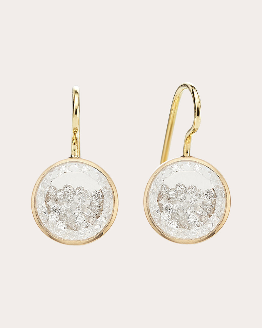 Diamond Naipe Circle Drop Earrings