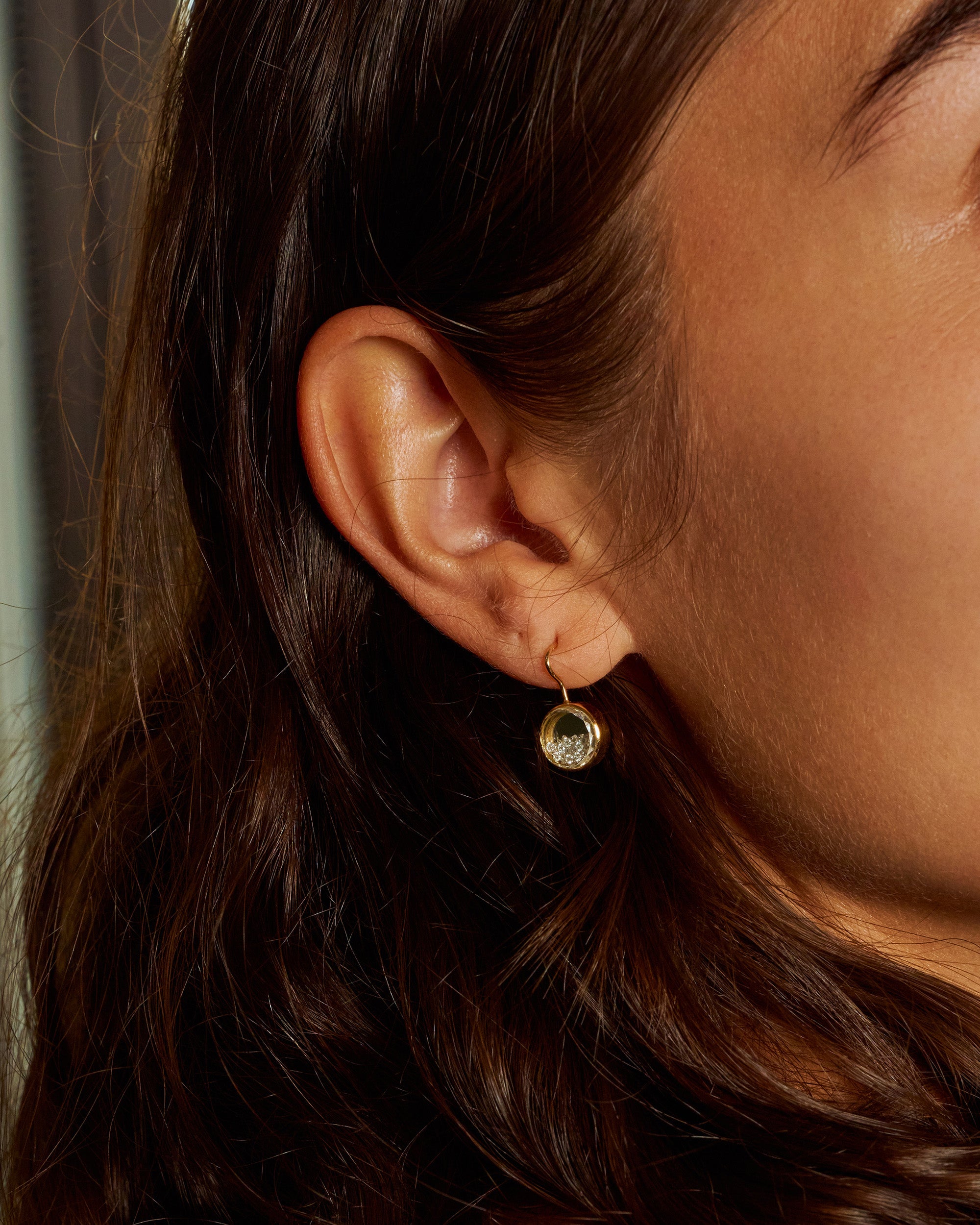 Diamond Naipe Circle Drop Earrings