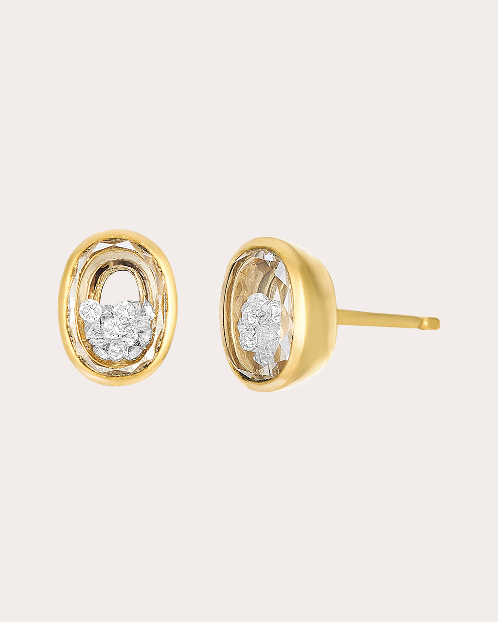 Diamond Neue Oval Stud Earrings