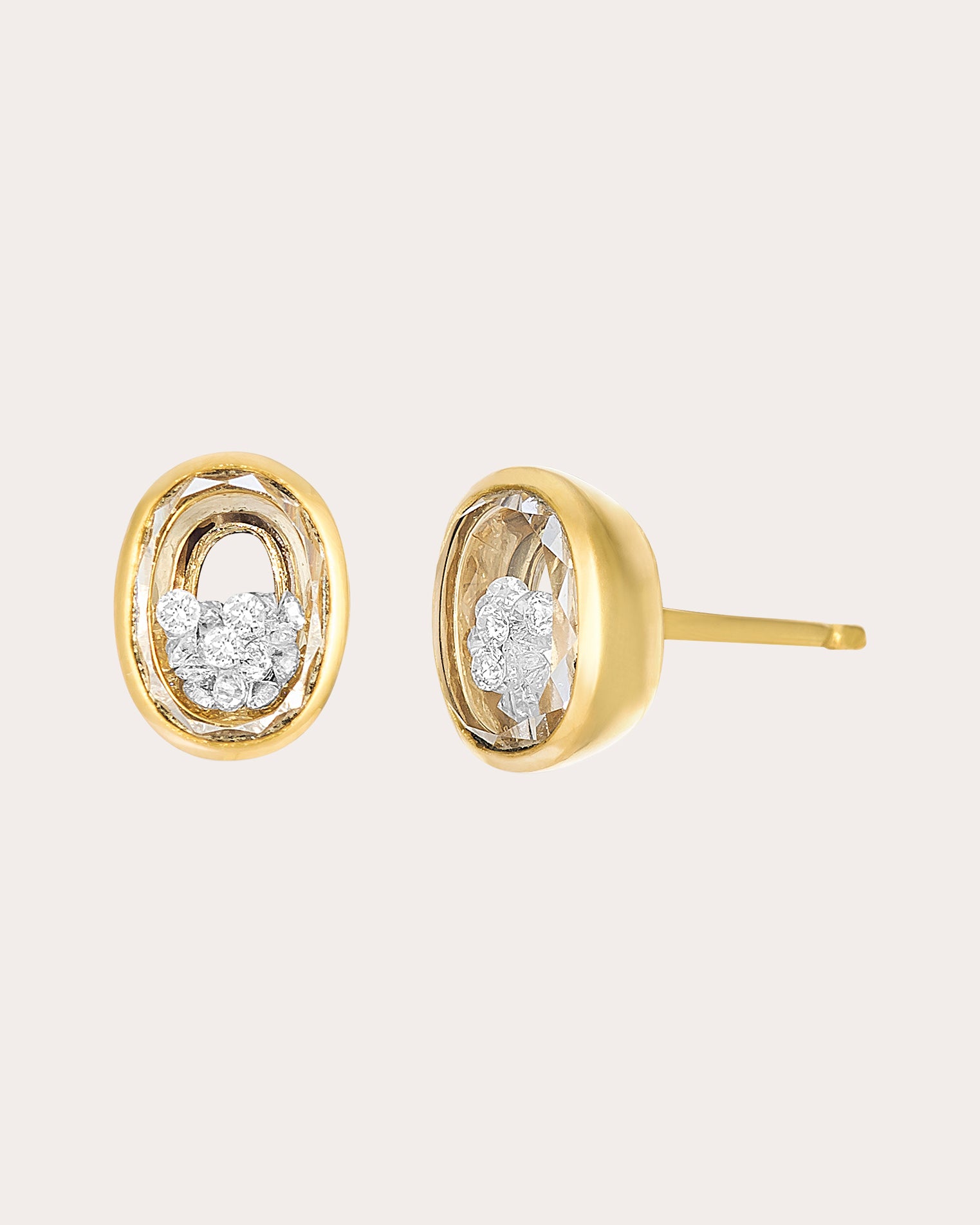 Diamond Neue Oval Stud Earrings