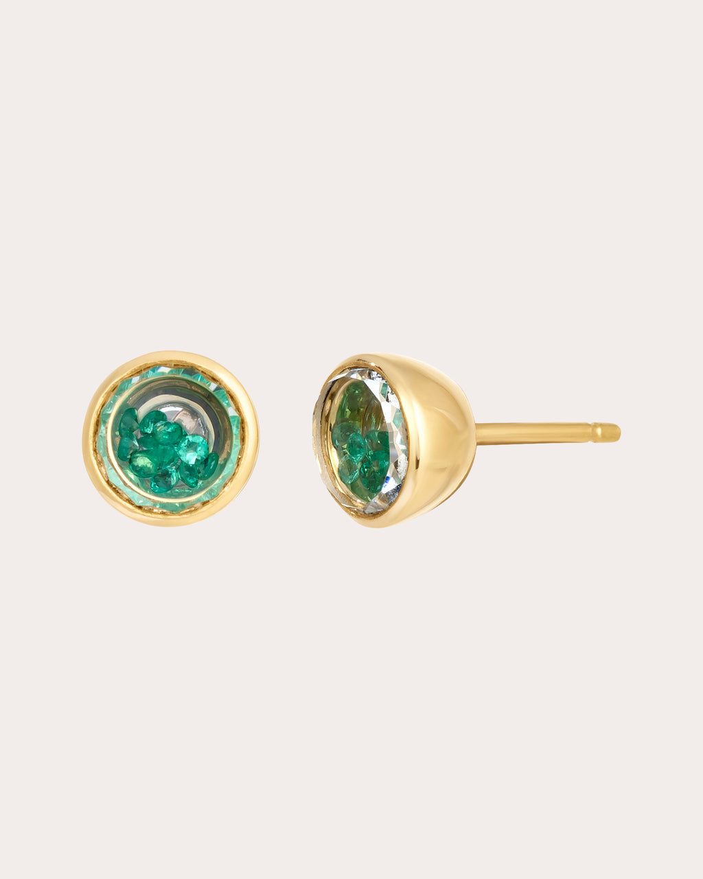 Emerald Neue Circle Stud Earrings