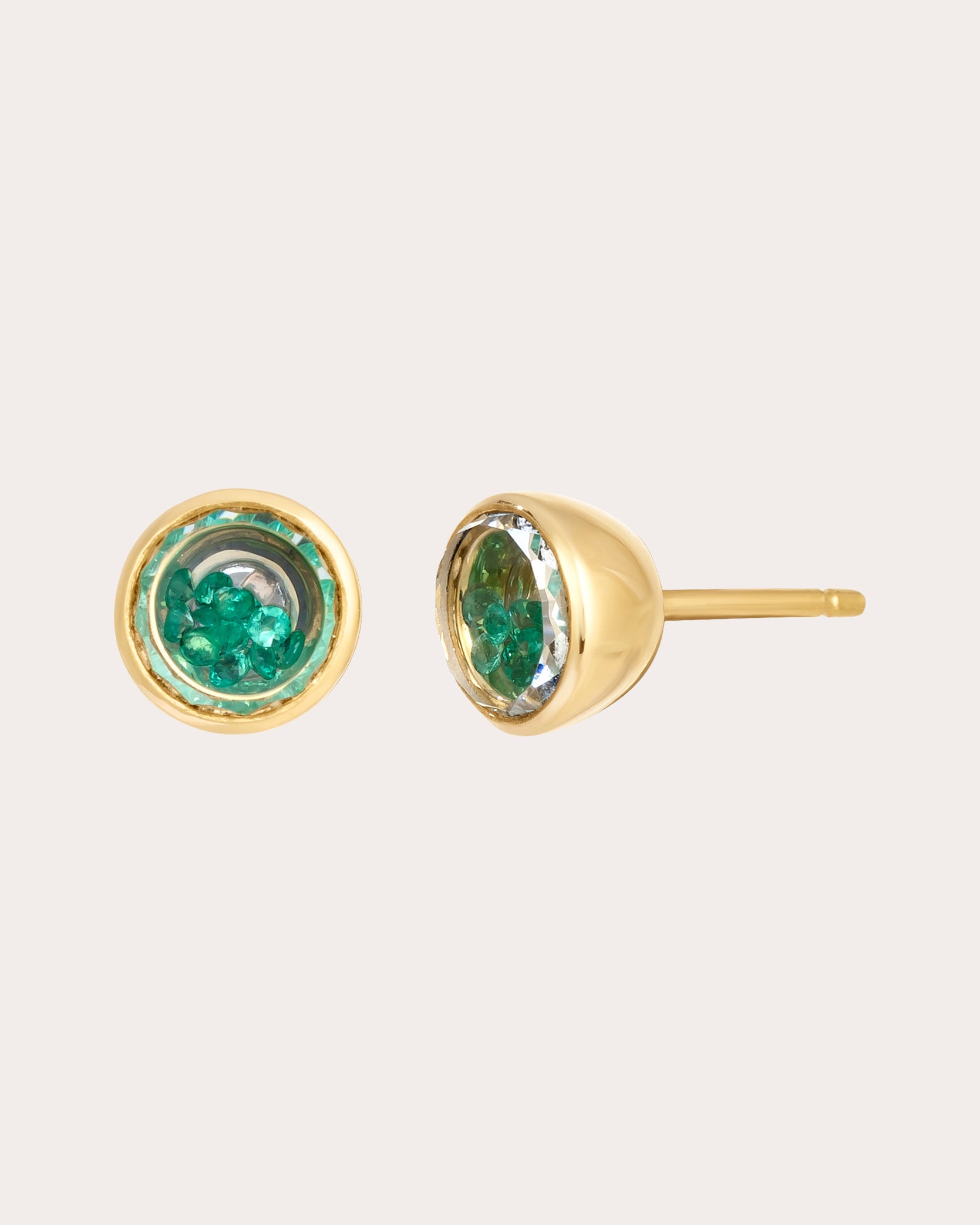 Emerald Neue Circle Stud Earrings