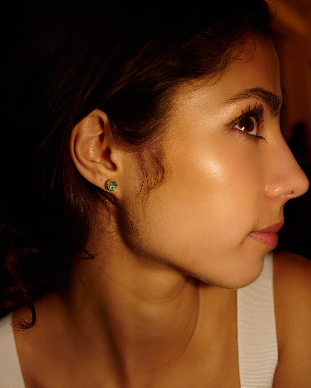 Emerald Neue Circle Stud Earrings