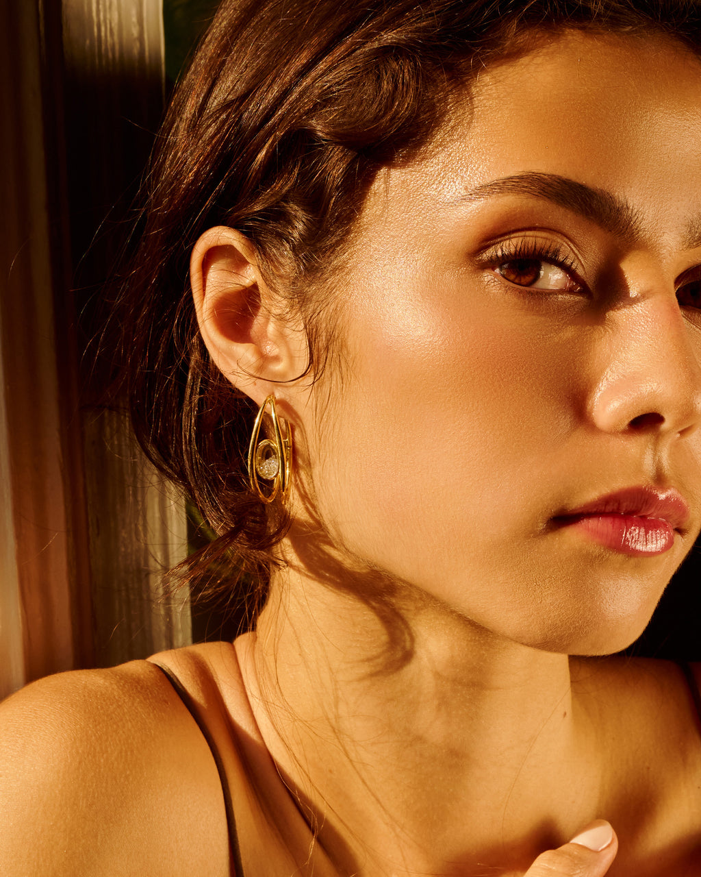 Diamond & 18k Gold Cascavel Shaker Hoop Earrings