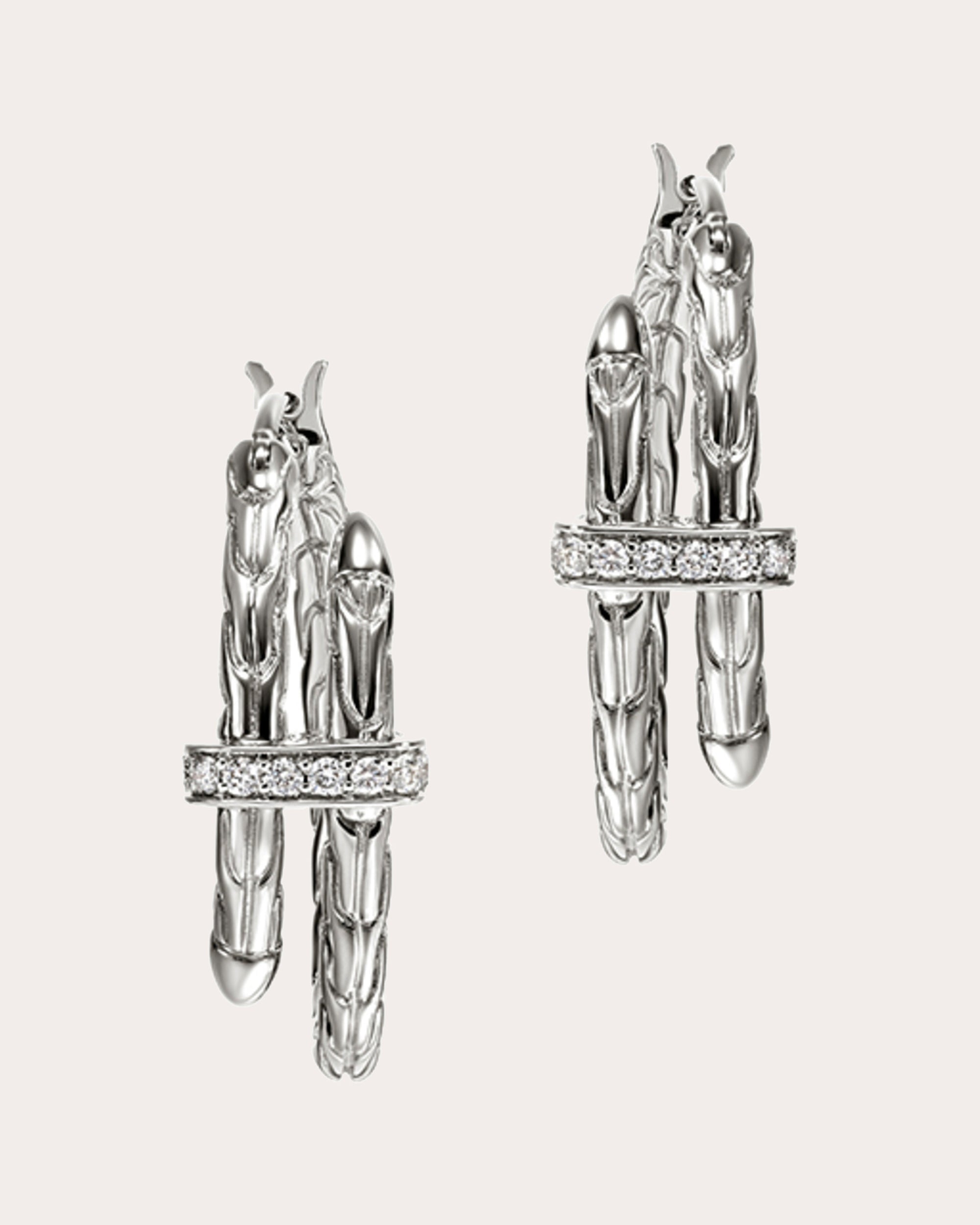 Diamond Spear Hoop Earrings