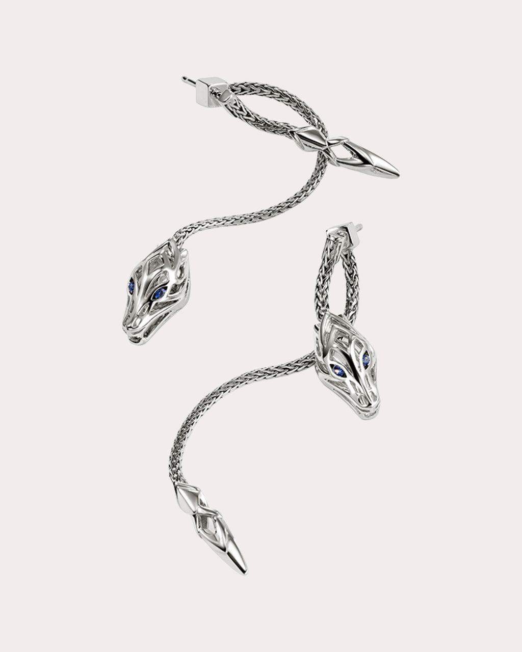 Blue Sapphire Naga Drop Earrings