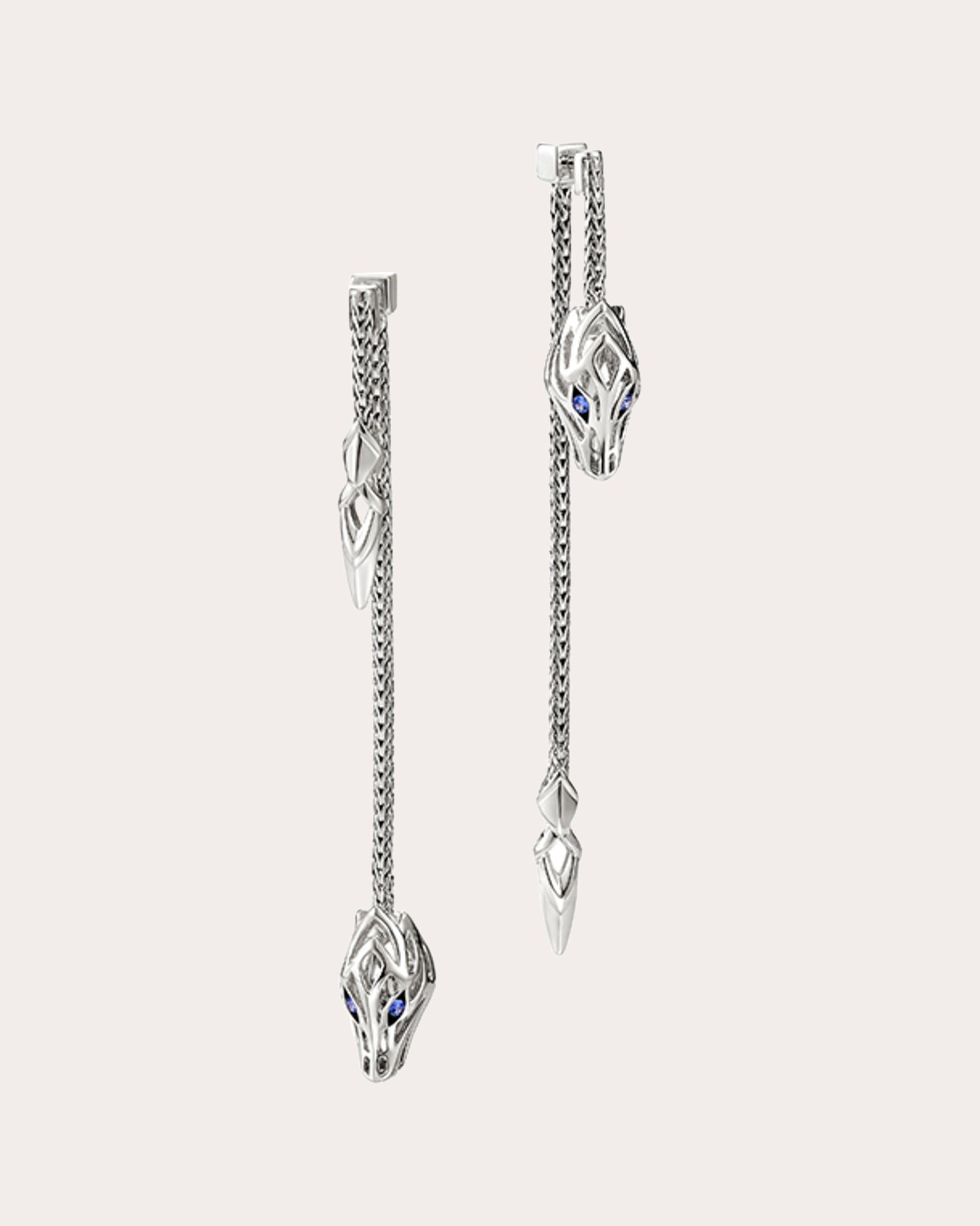 Blue Sapphire Naga Drop Earrings