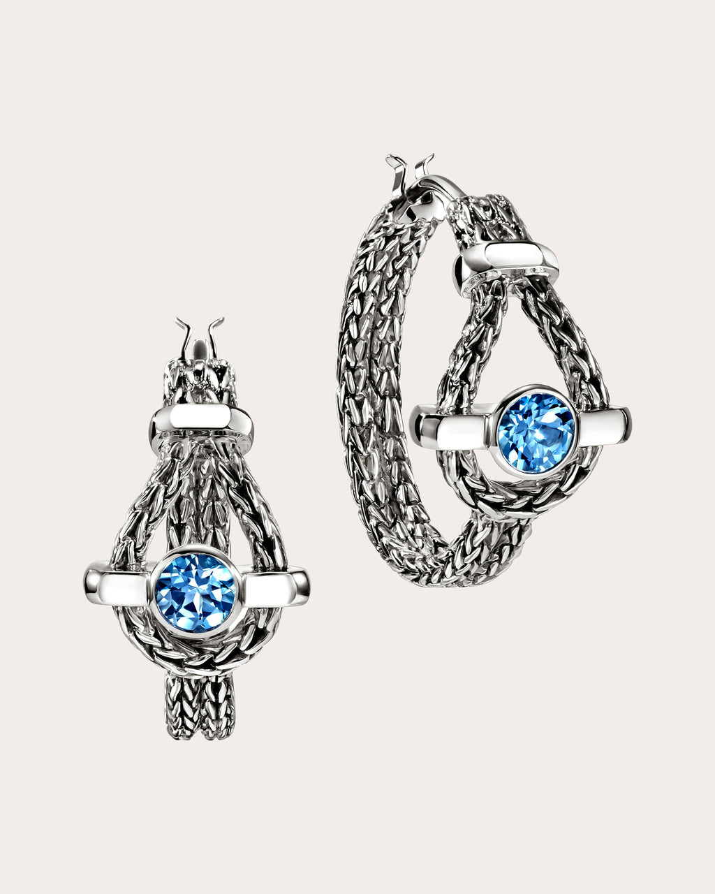 Swiss Blue Topaz Icon Hoop Earrings
