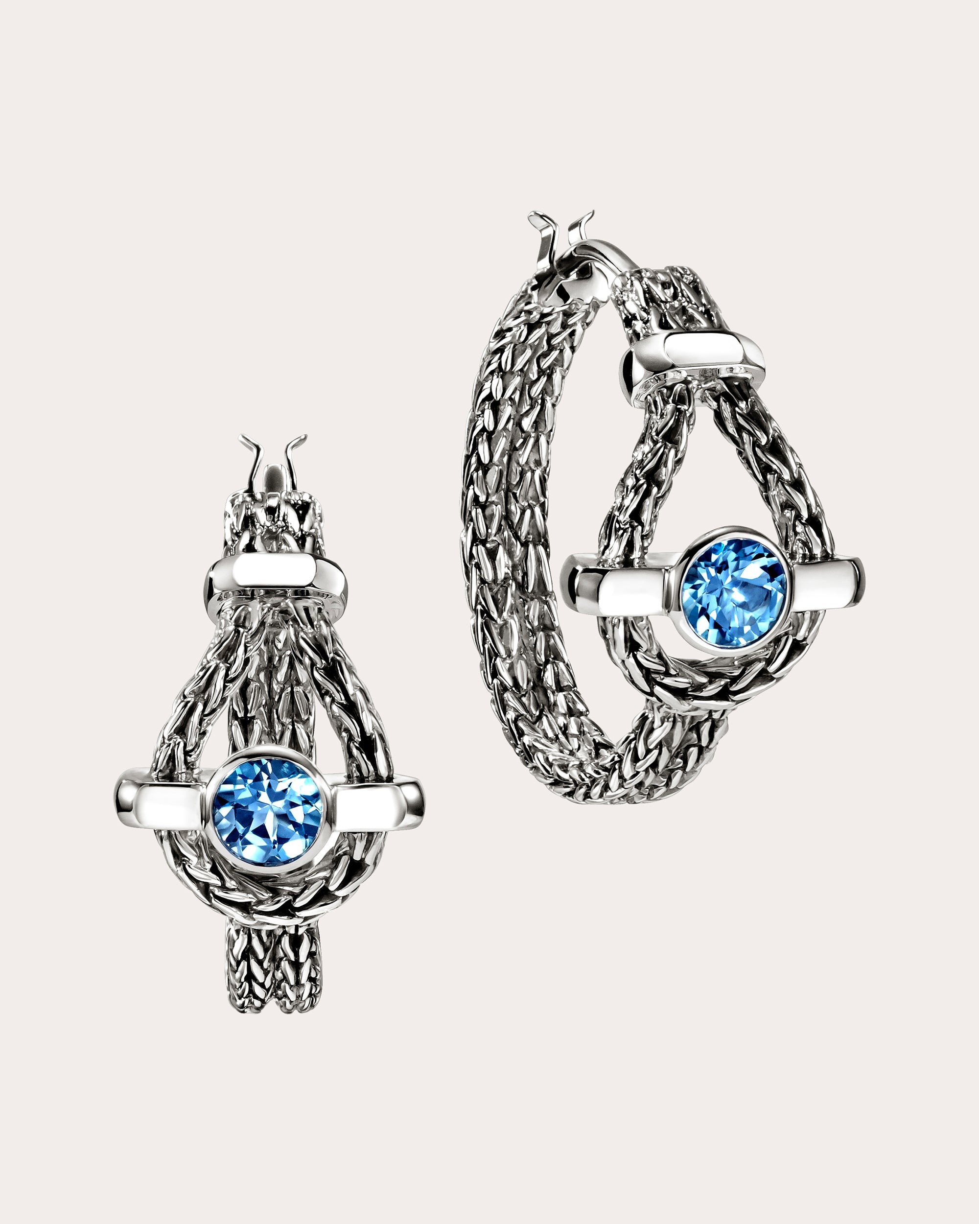 Swiss Blue Topaz Icon Hoop Earrings